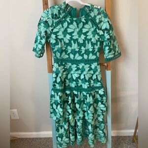 Just Me Green Floral Midi Dress